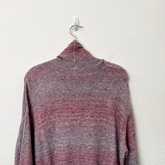 [American Eagle] Ombre Striped Oversized Purple Red Cowl Neck Sweater Sz Small S - Picture 5 of 11